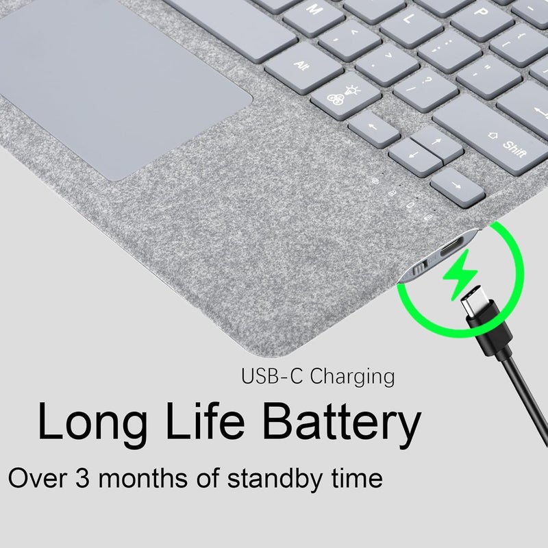 Mobee Type Cover for Microsoft Surface Pro 13 inch, Compatible with Surface Pro 13"(11th Edition) / Pro 11 / Pro 10 / Pro 9 / Pro 8 / Pro X, Slim Keyboard with Trackpad Mouse, Backlit, & Pen Holder - Image 5